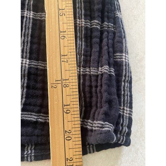 Madewell Lightspun Evert Top in Windowpane Plaid Size Small Black Double Gauze - Picture 8 of 11
